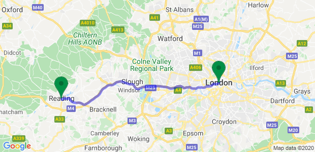 Removals Reading to London Map